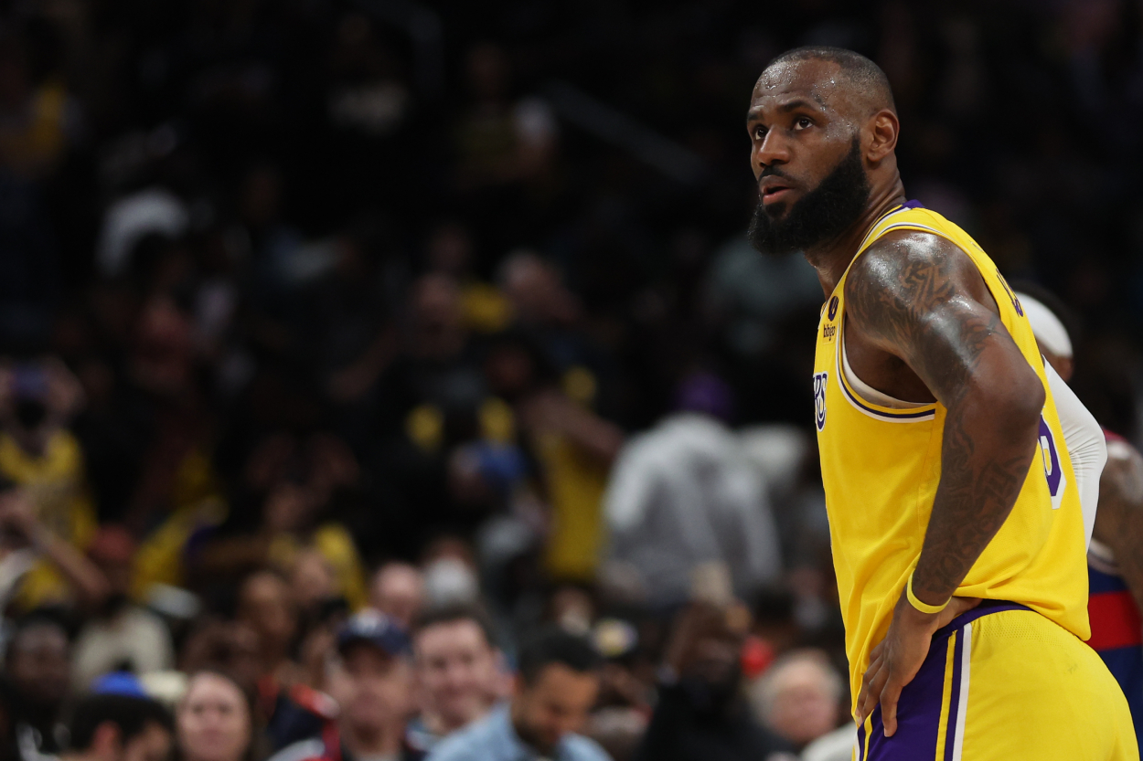 Lakers superstar LeBron James during a game in 2022.