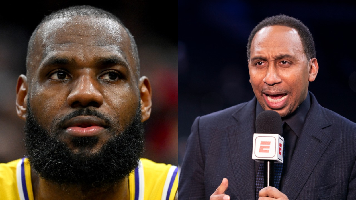Los Angeles Lakers star LeBron James and ESPN commentator Stephen A. Smith.