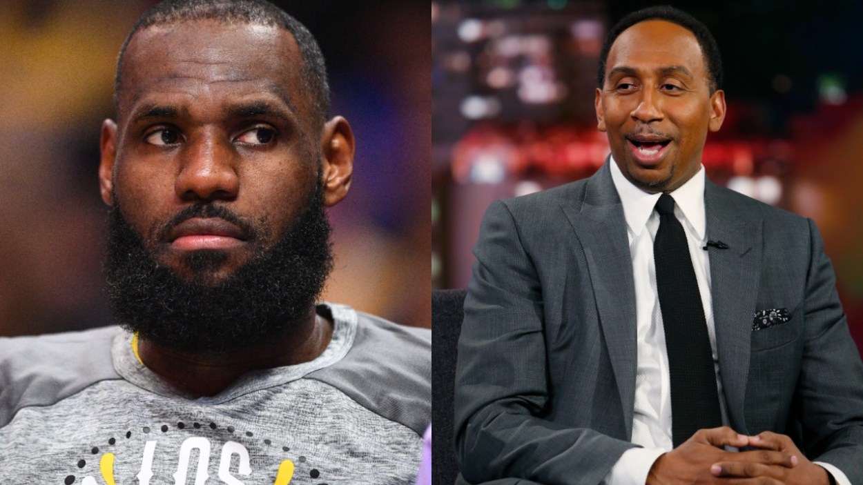 Lakers star LeBron James and ESPN commentator Stephen A. Smith.