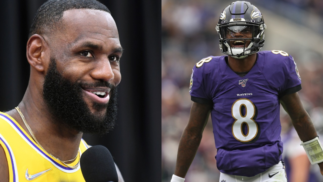 NBA legend LeBron James and Baltimore Ravens quarterback Lamar Jackson.