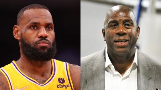 LeBron James and Los Angeles Lakers legend Magic Johnson.