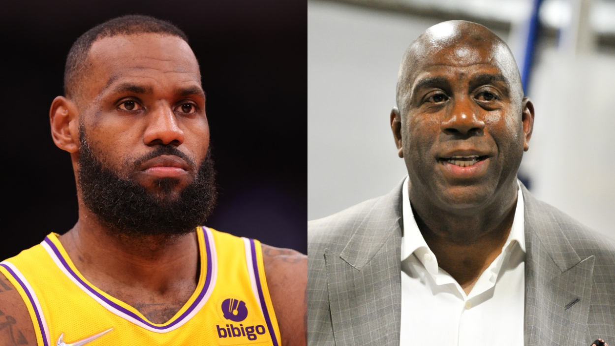 LeBron James and Los Angeles Lakers legend Magic Johnson.