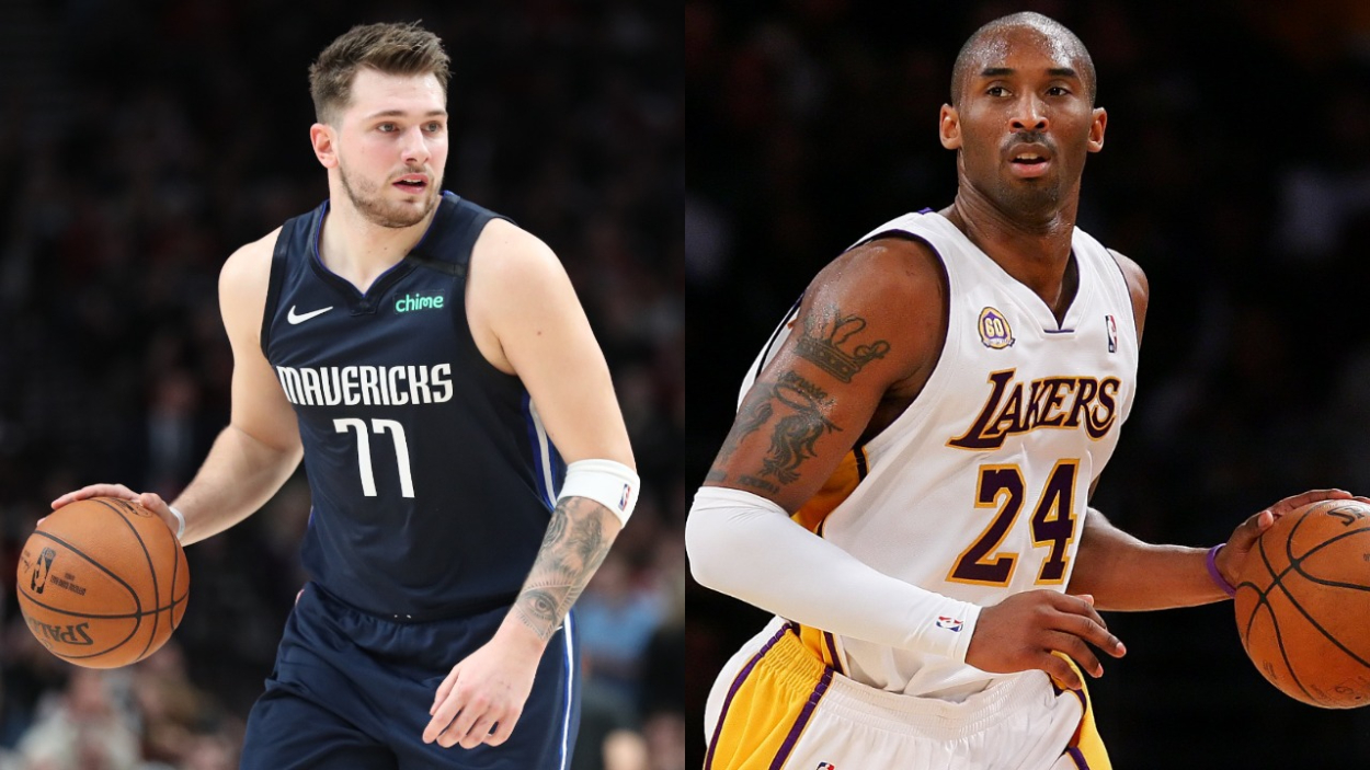 Dallas Mavericks star Luka Doncic and Los Angeles Lakers legend Kobe Bryant.