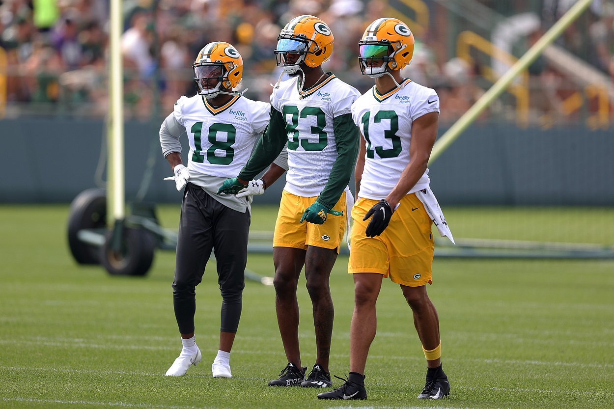 Packers wide receivers at practice