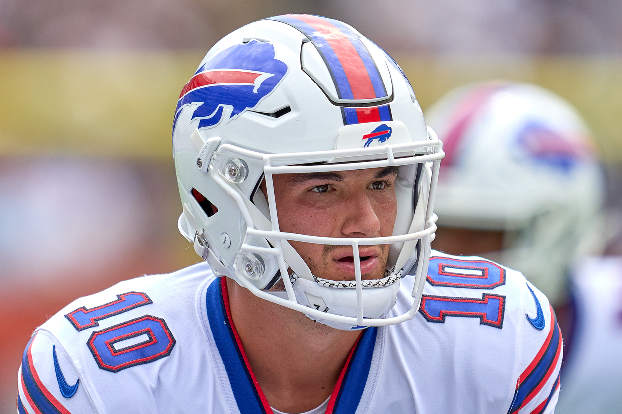 New Pittsburgh Steelers quarterback Mitchell Trubisky played for the Buffalo Bills in 2021.