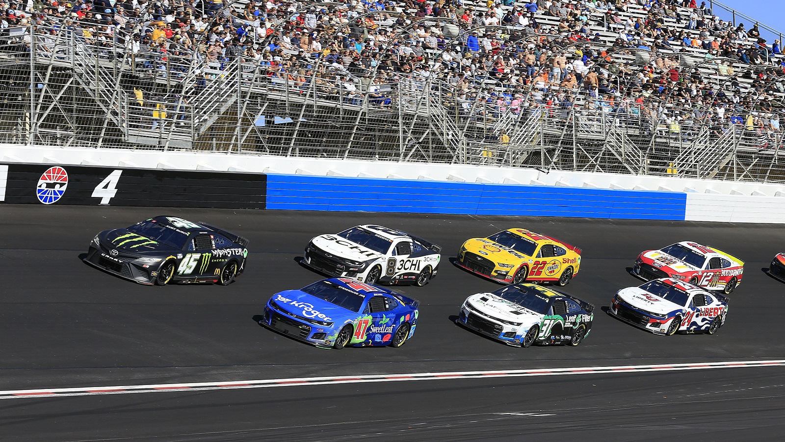 General race action in Turn 4 during the Folds of Honor QuikTrip 500 NASCAR Cup Series race on March 20, 2022 at Atlanta Motor Speedway.
