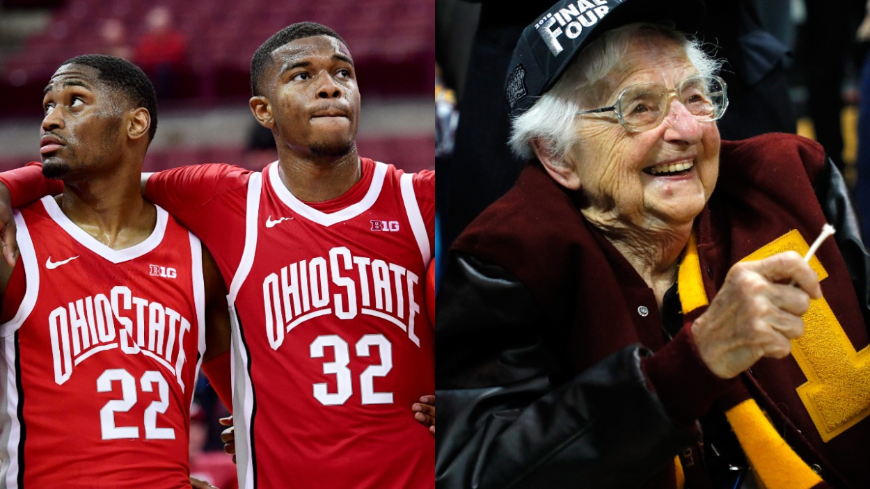 Ohio State Buckeyes players and Loyola Chicago's beloved Sister Jean.