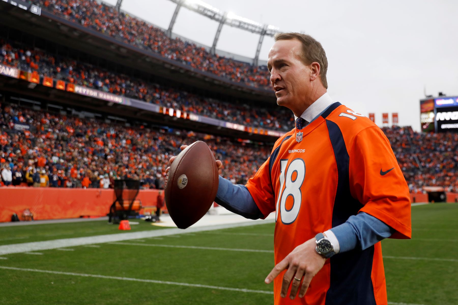 Former Denver Bronco quarterback Peyton Manning attends Ring of Honor induction ceremony