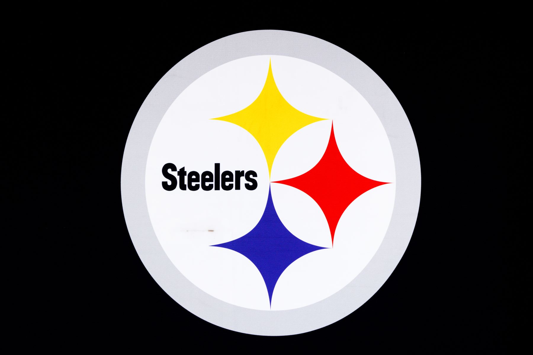 NFL team Pittsburgh Steelers logo seen at the Los Angeles Convention Center during the Super Bowl Experience
