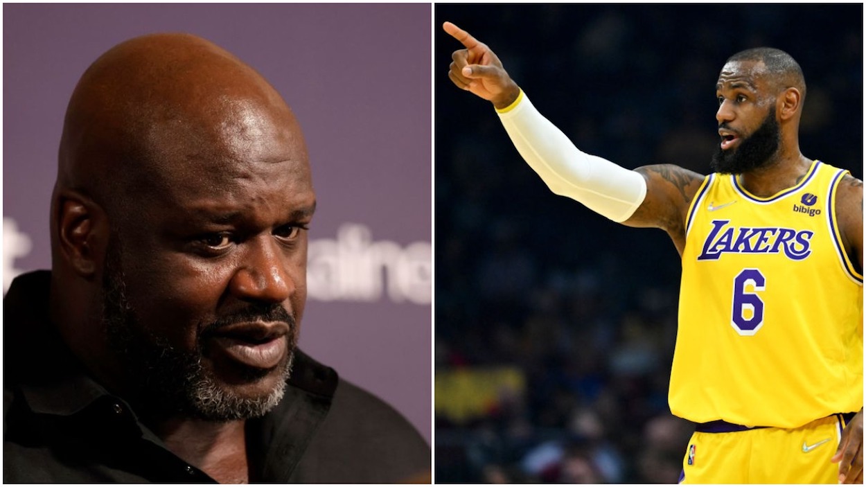 Shaquille O'Neal (L) fired off a questionable take about the Lakers postseason prospects.