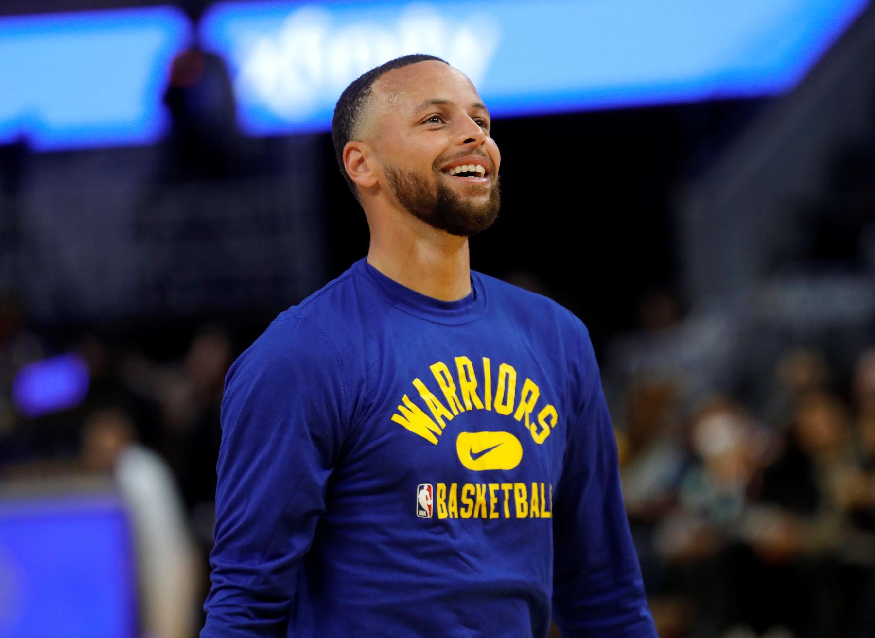 Stephen Curry as #30 of the Golden State Warriors NBA team warming up before a game against the Washington Wizards