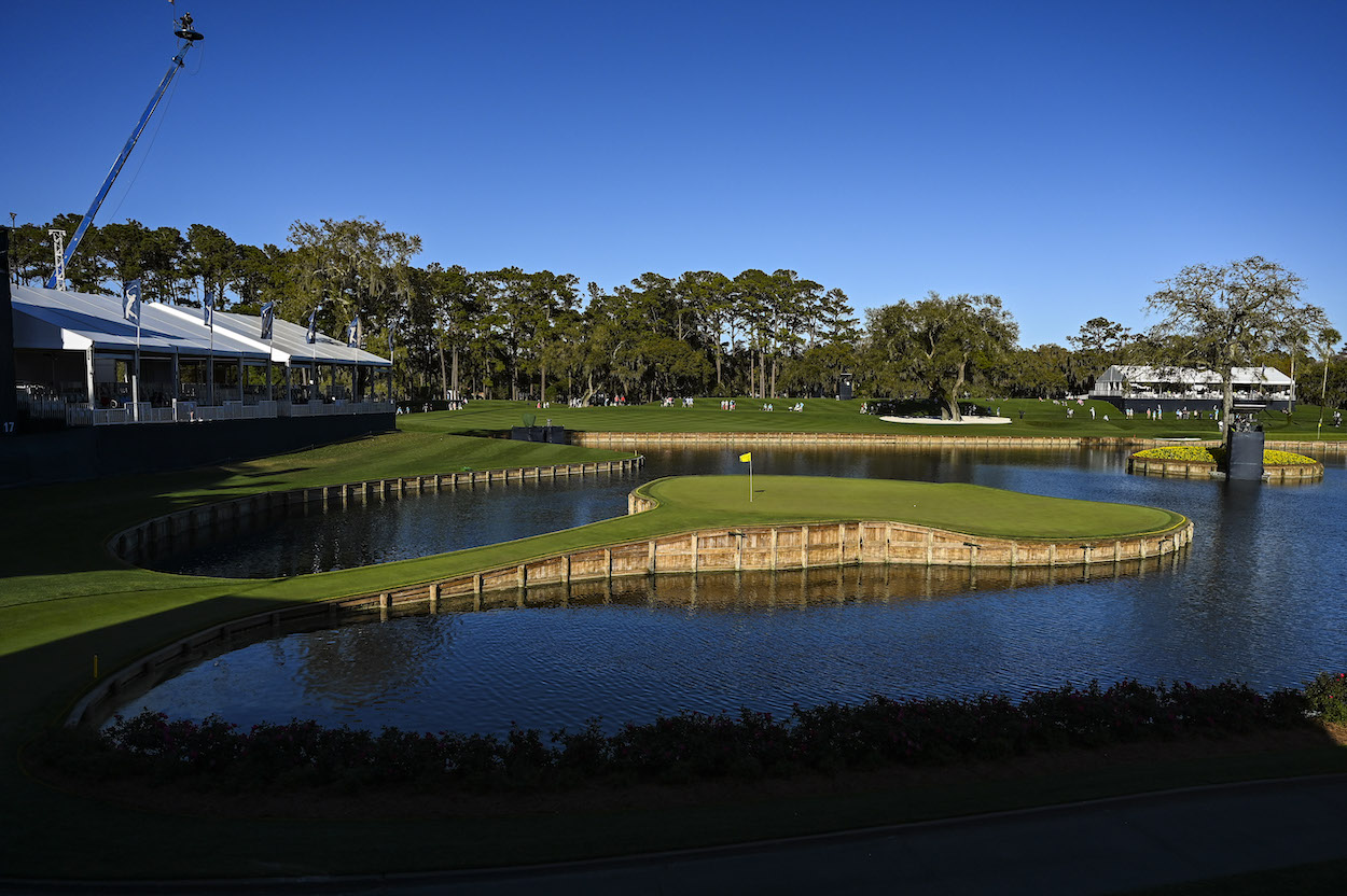 The 17th hole at TPC Sawgrass.