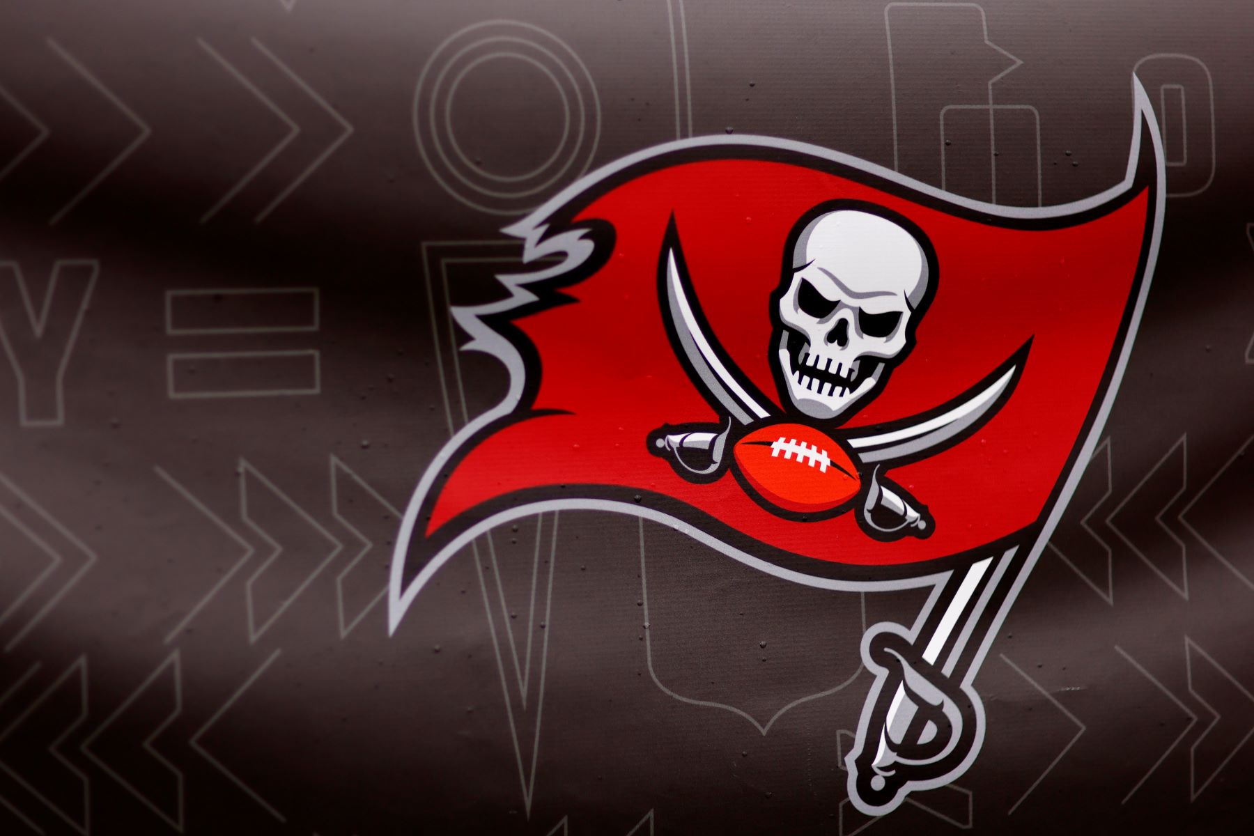 NFL team Tampa Bay Buccaneers logo graphic prior to the NFC Wild Card Playoff game