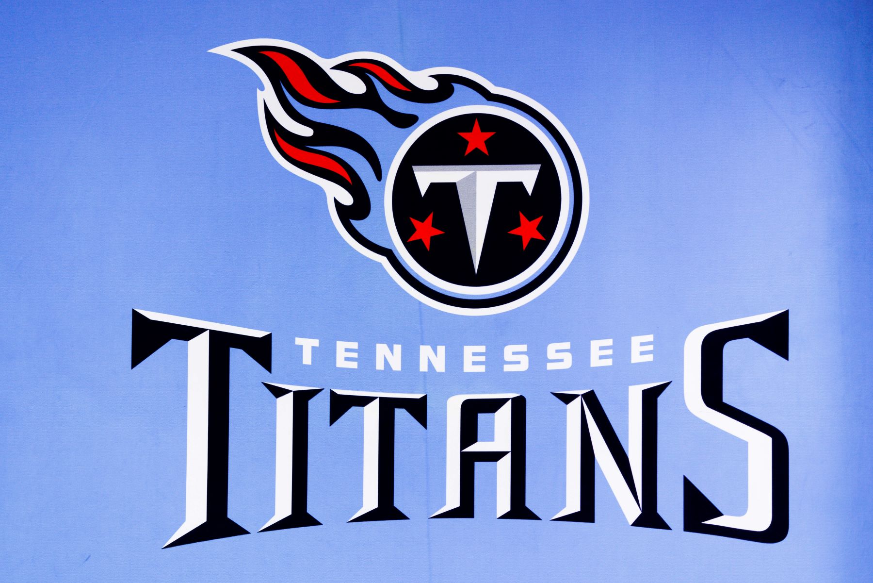 NFL team Tennessee Titans logo seen at the Los Angeles Convention Center during the Super Bowl Experience