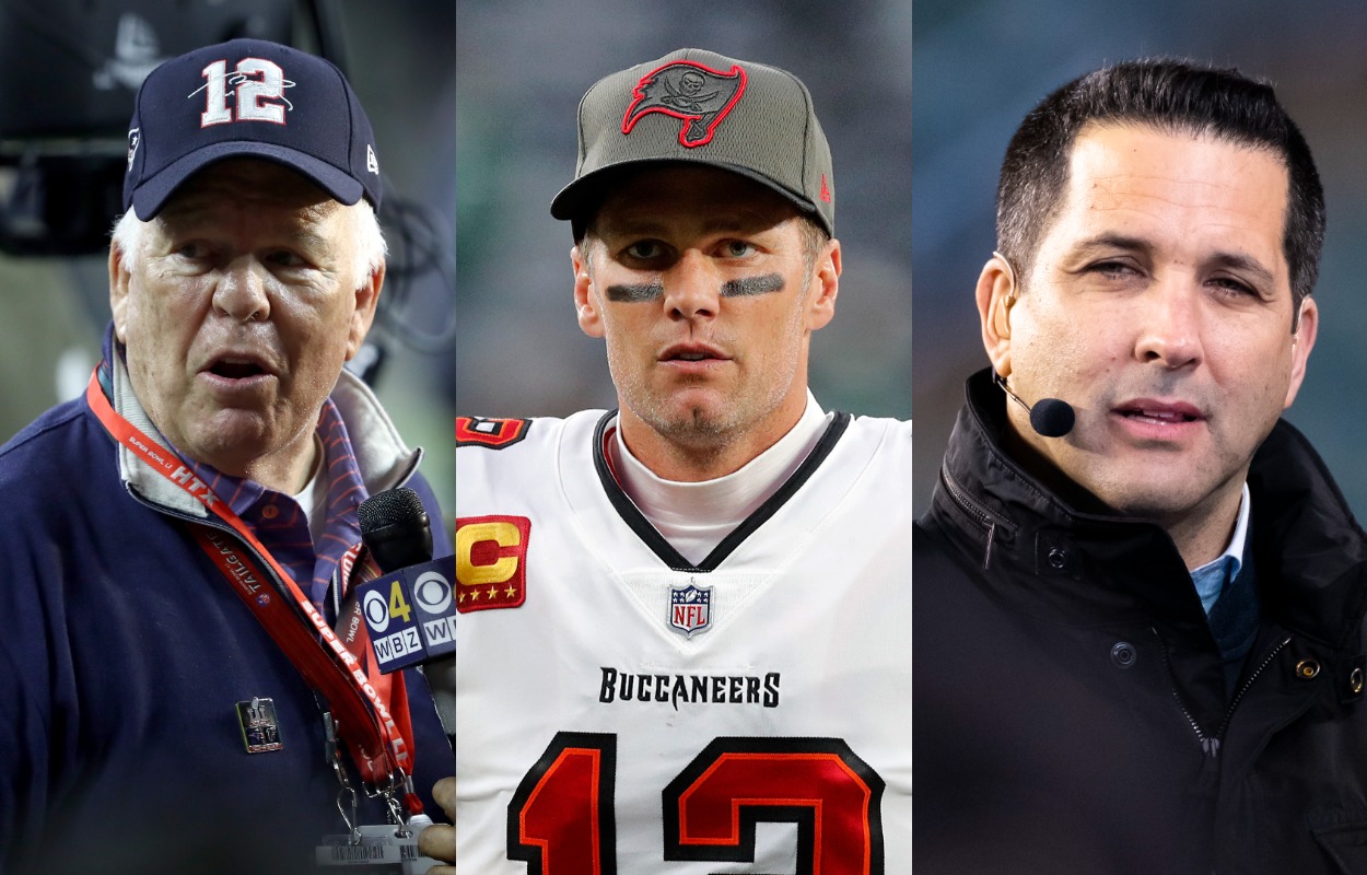 Tom Brady Sr., Tom Brady, and Adam Schefter.