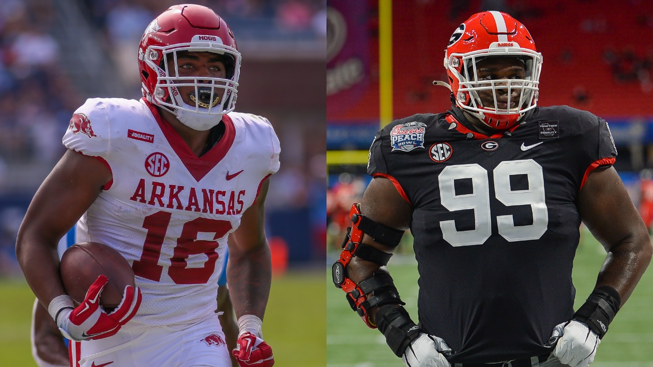 Arkansas wide receiver and Georgia defensive tackle Jordan Davis are on the Browns radar at NFL Combine
