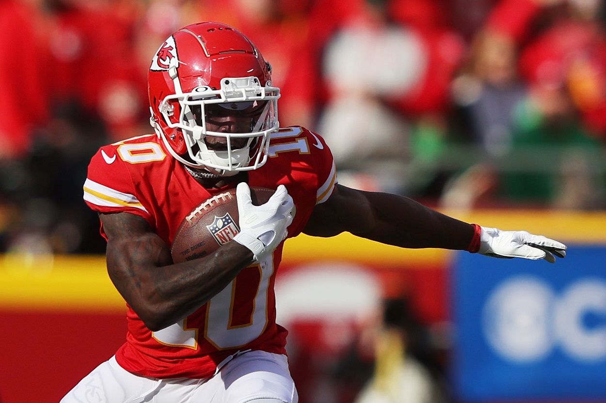 Tyreek Hill during the Kansas City Chiefs-Cincinnati Bengals AFC Championship Game in January 2022
