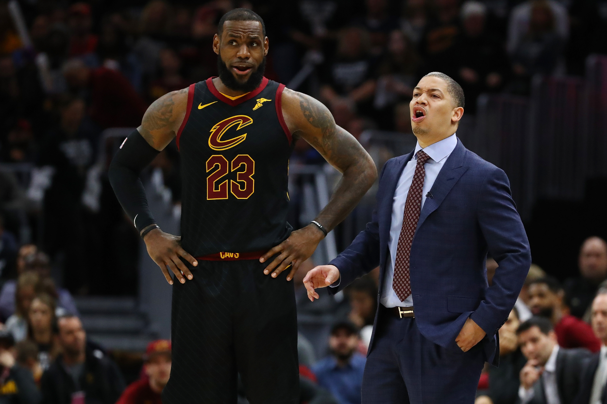 LeBron James and former Cavs coach Tyronn Lue.