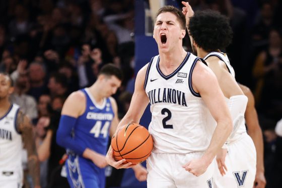 Collin Gillespie reacts during the Big East Championship.