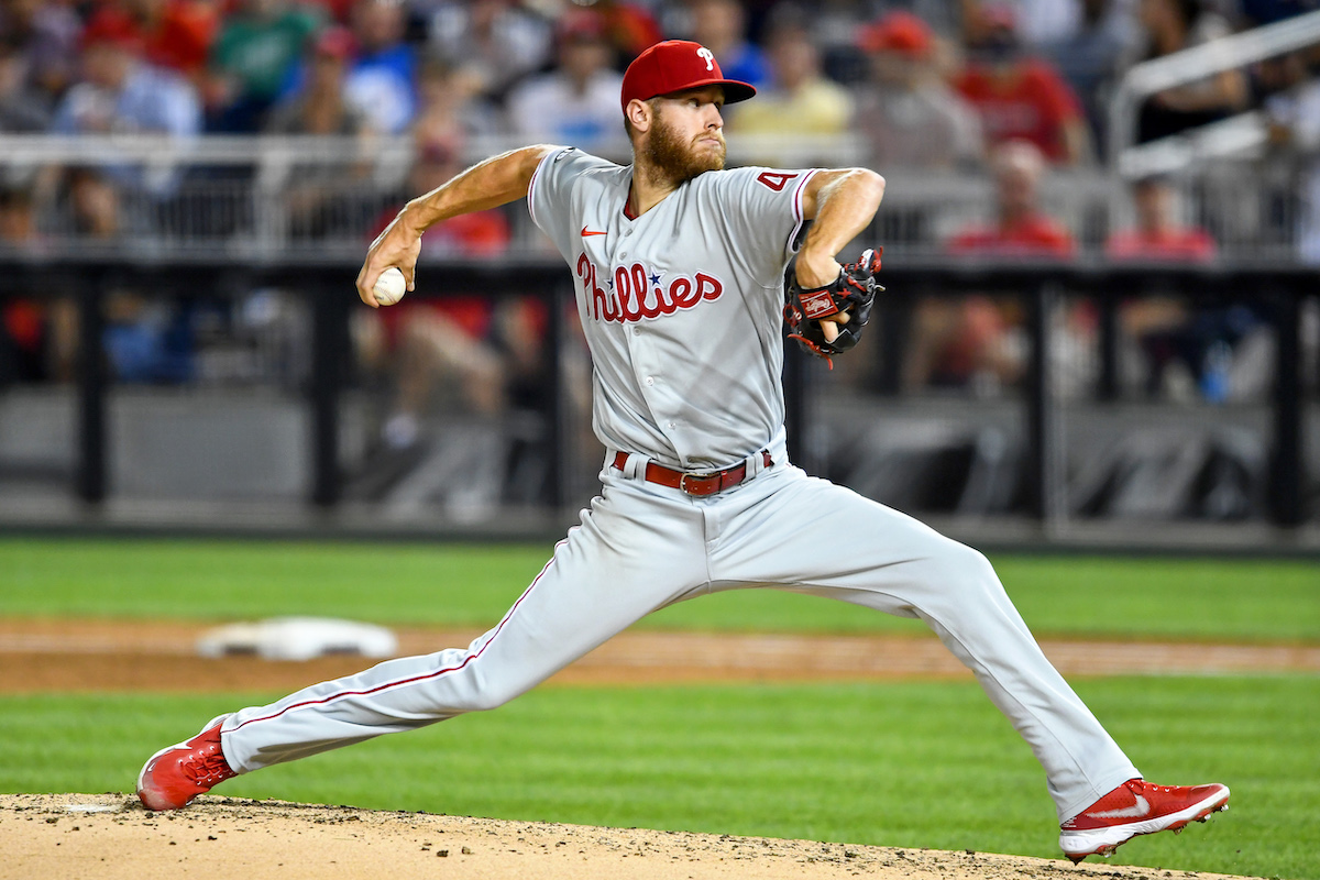 Zack Wheeler pitches for the Philadelphia Phillies.