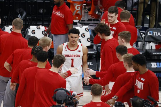Wisconsin is introduced before a game.