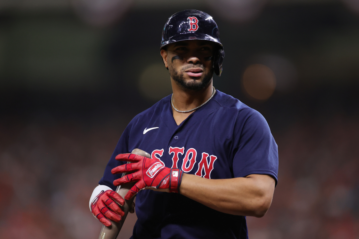 Xander Bogaerts of the Boston Red Sox looks on against the Houston Astros in Game 6 of the American League Championship Series.