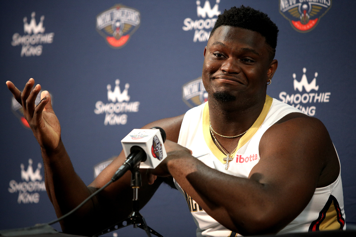 New Orleans Pelicans star Zion Williamson in 2021.