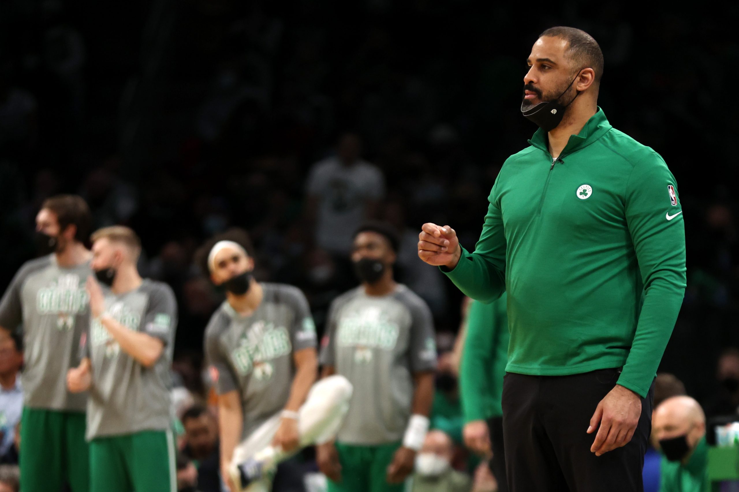 Boston Celtics Head Coach Ime Udoka looks on during the game against the Atlanta Hawks.