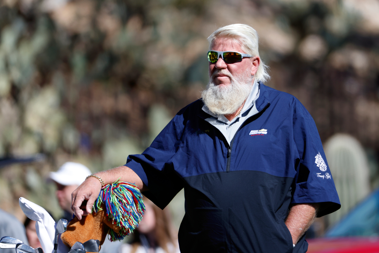 John Daly waits to tee off.