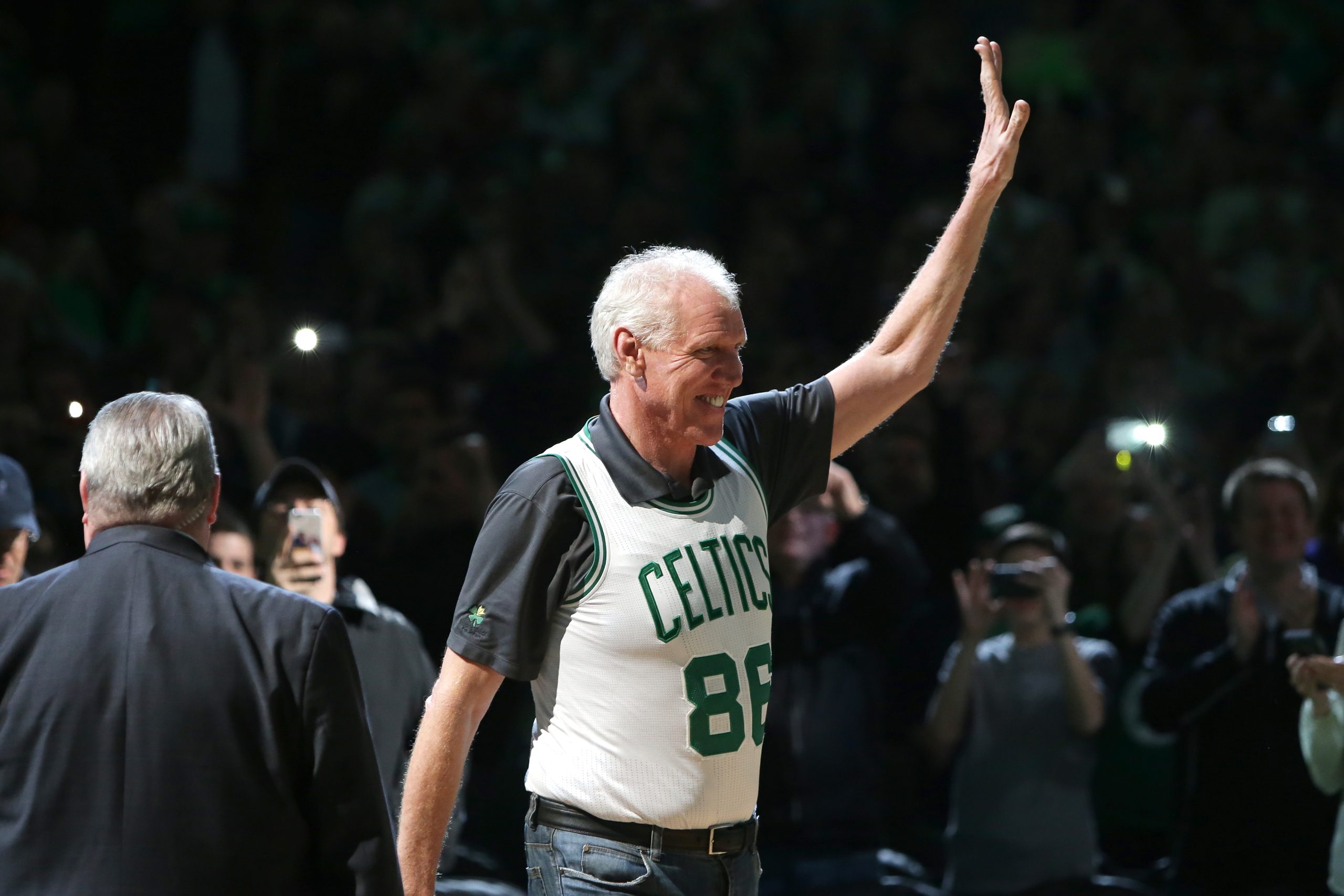 Bill Walton is honored at halftime of the game between the Boston Celtics and Miami Heat at TD Garden on April 13, 2016 in Boston, Massachusetts.
