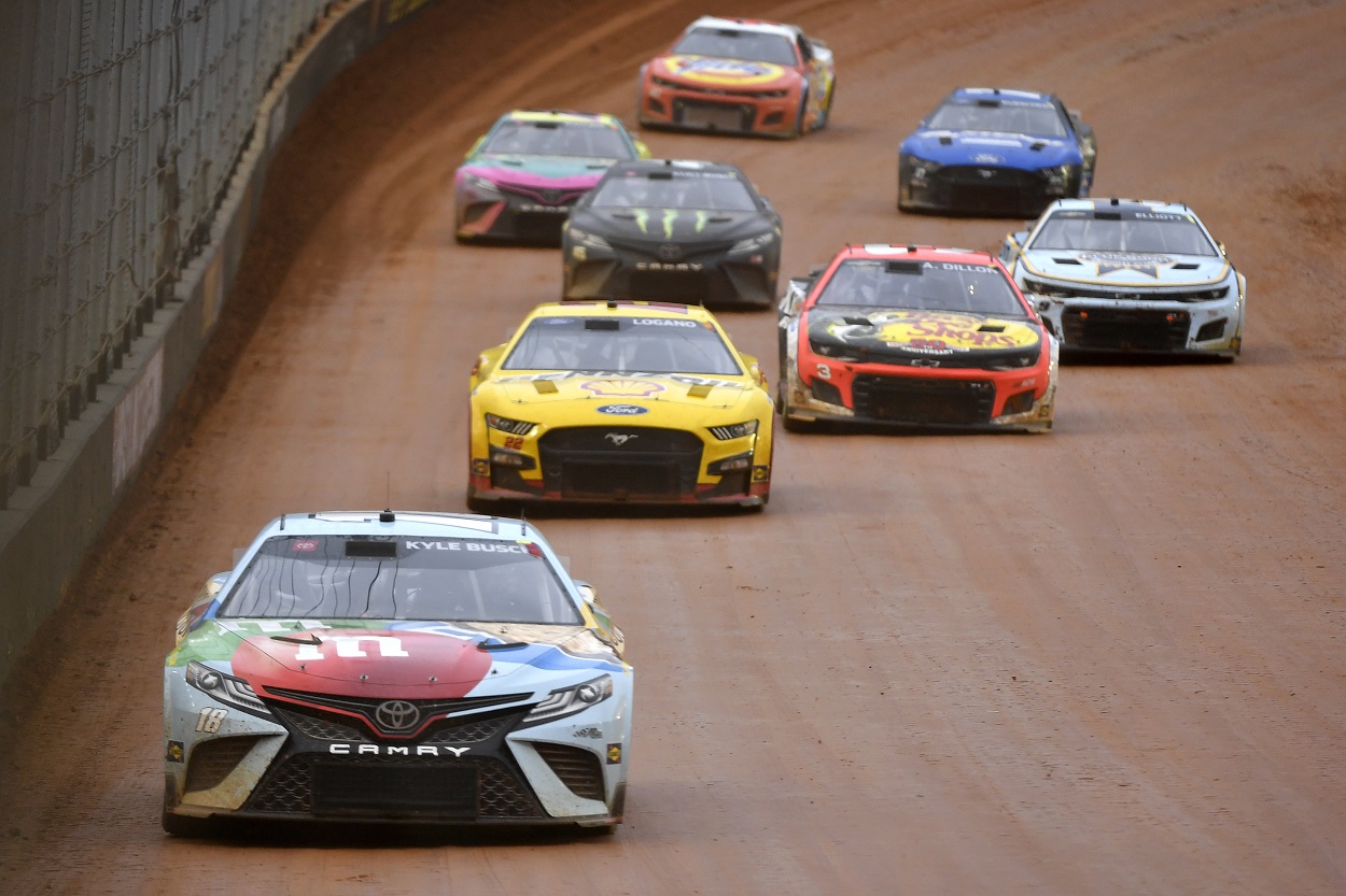 Kyle Busch drives during the 2022 NASCAR Cup Series Food City Dirt Race at Bristol Motor Speedway