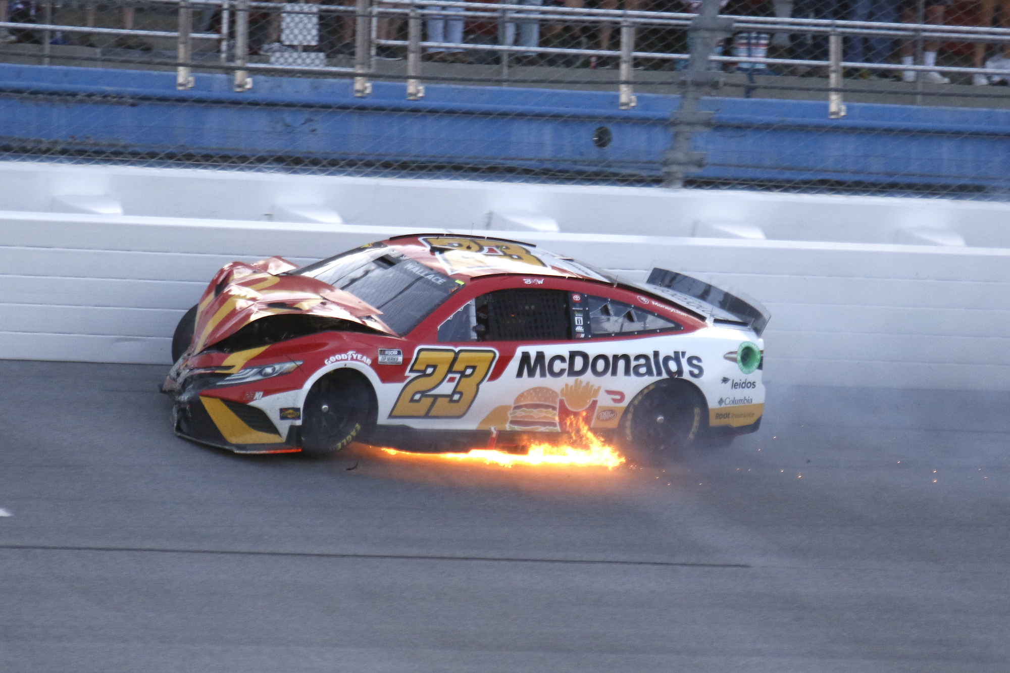 Bubba Wallace hits wall