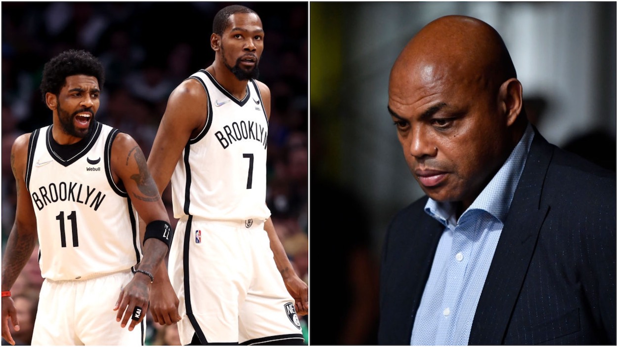 Charles Barkley (R) has questions about the Brooklyn Nets' ability to win the NBA title.