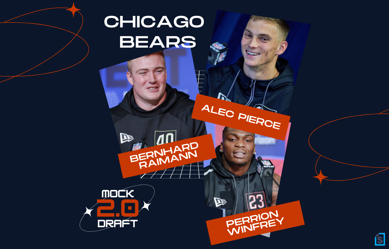In Sportcasting.com's Chicago Bears mock draft 2.0, the team selects OT Bernhard Raimann, WR Alec Pierce, and DT Perrion Winfrey.