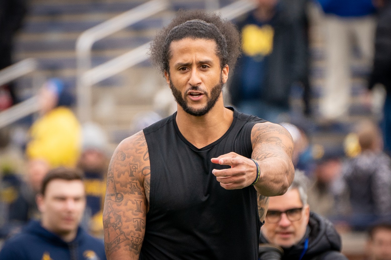 Colin Kaepernick at the 2022 Michigan Wolverines spring game