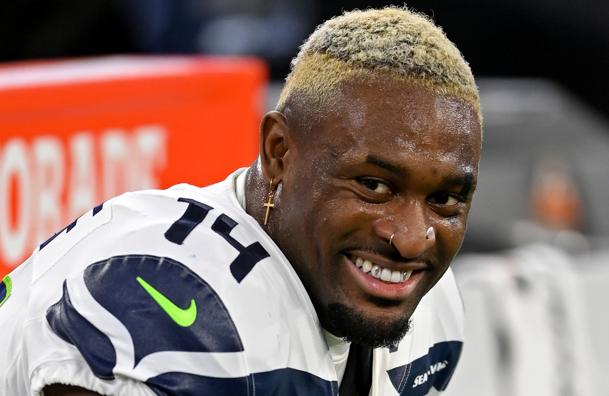 Seattle Seahawks receiver DK Metcalf in 2021.