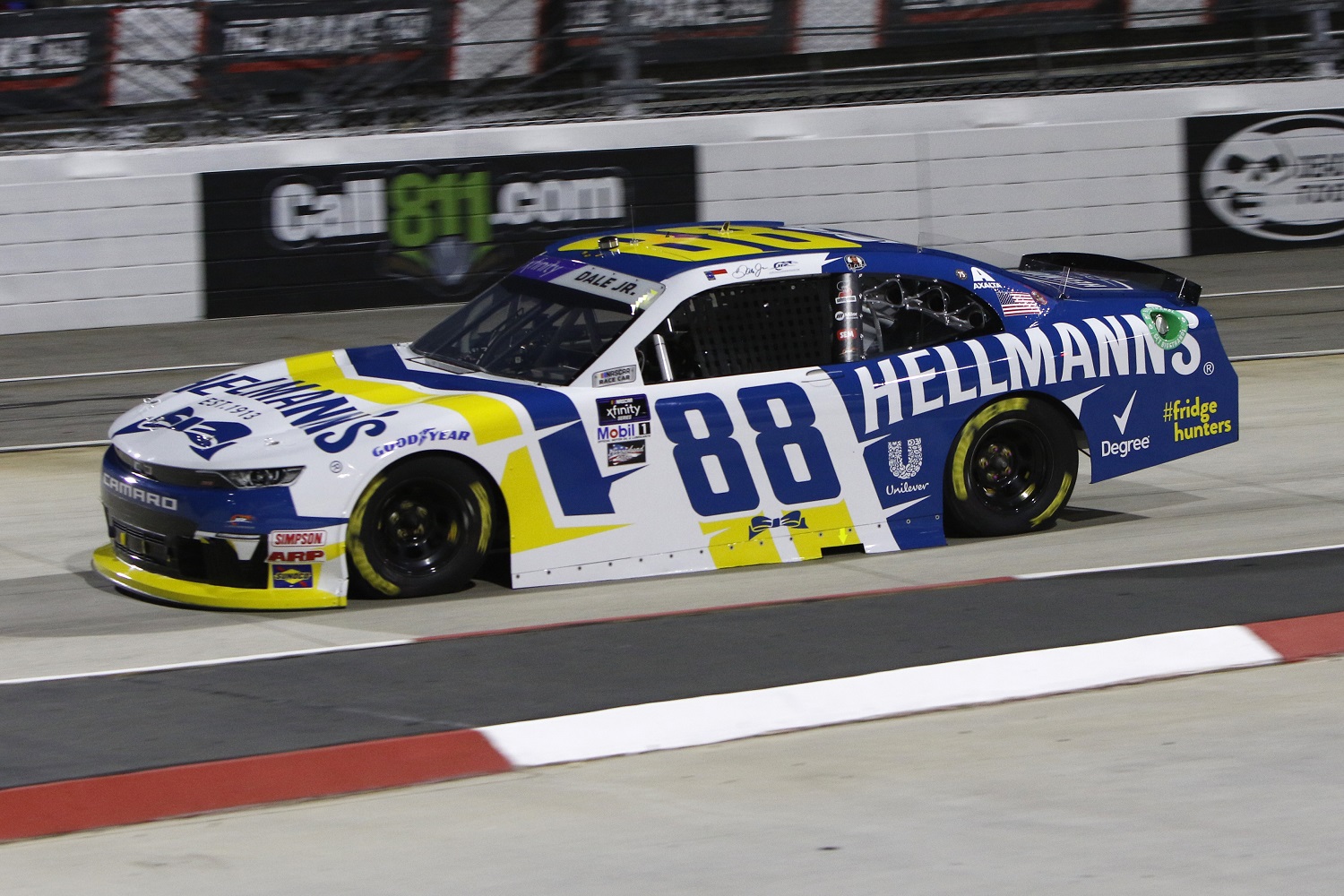 Dale Earnhardt, Jr. in the No. 88 Chevy drives into Turn 3 during the NASCAR Xfinity Series Call 811 Before You Dig 250 on April 8,2022 at Martinsville Speedway.