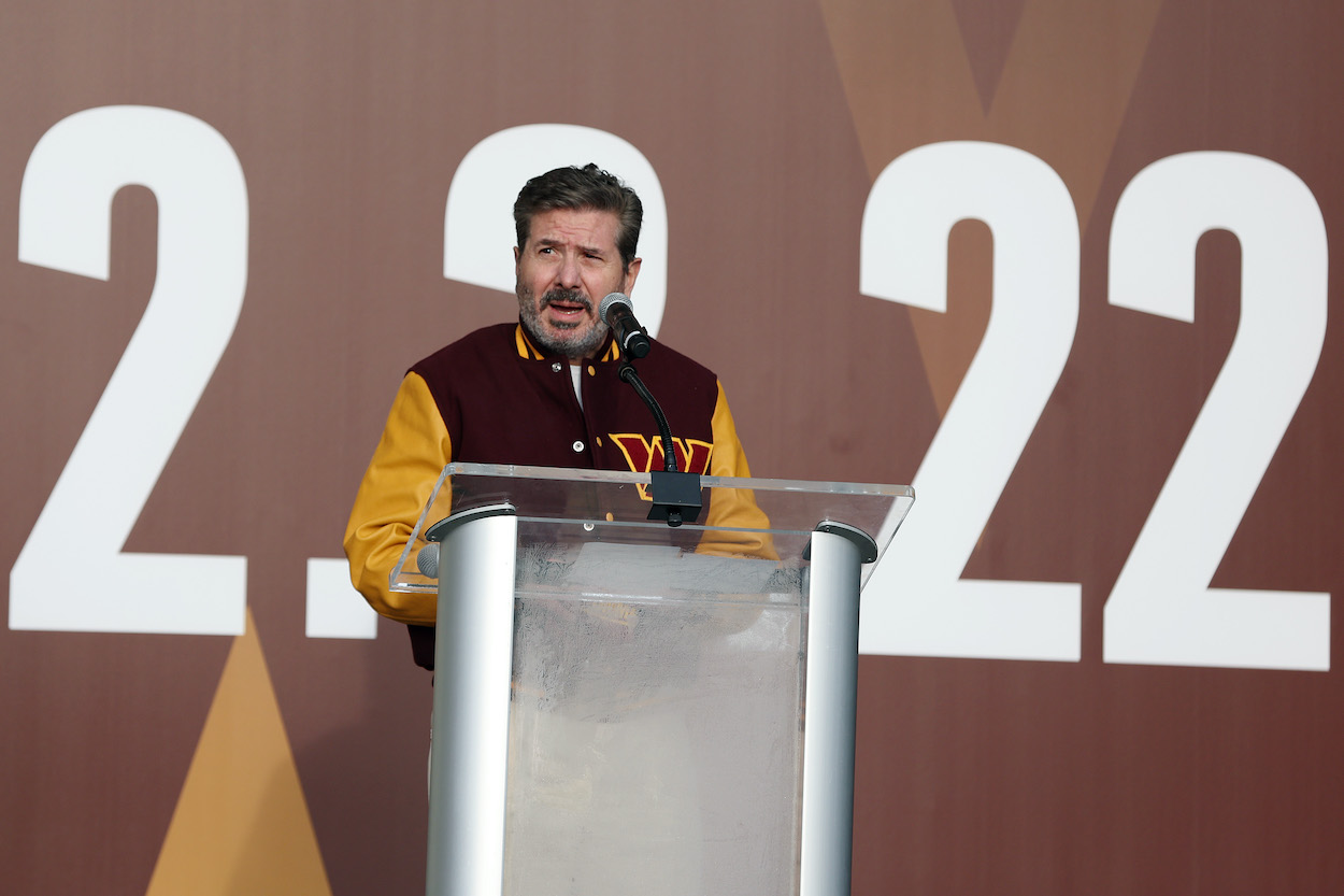 Daniel Snyder speaks during the announcement of the Washington Football Team's name change to the Washington Commanders.