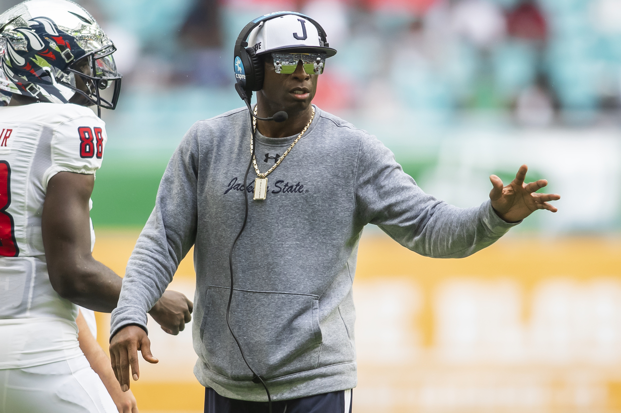 Jackson State head coach Deion Sanders in 2021.