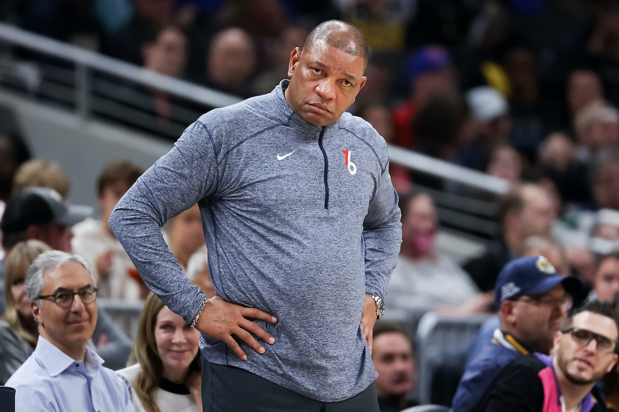 Doc Rivers looks on during a game.
