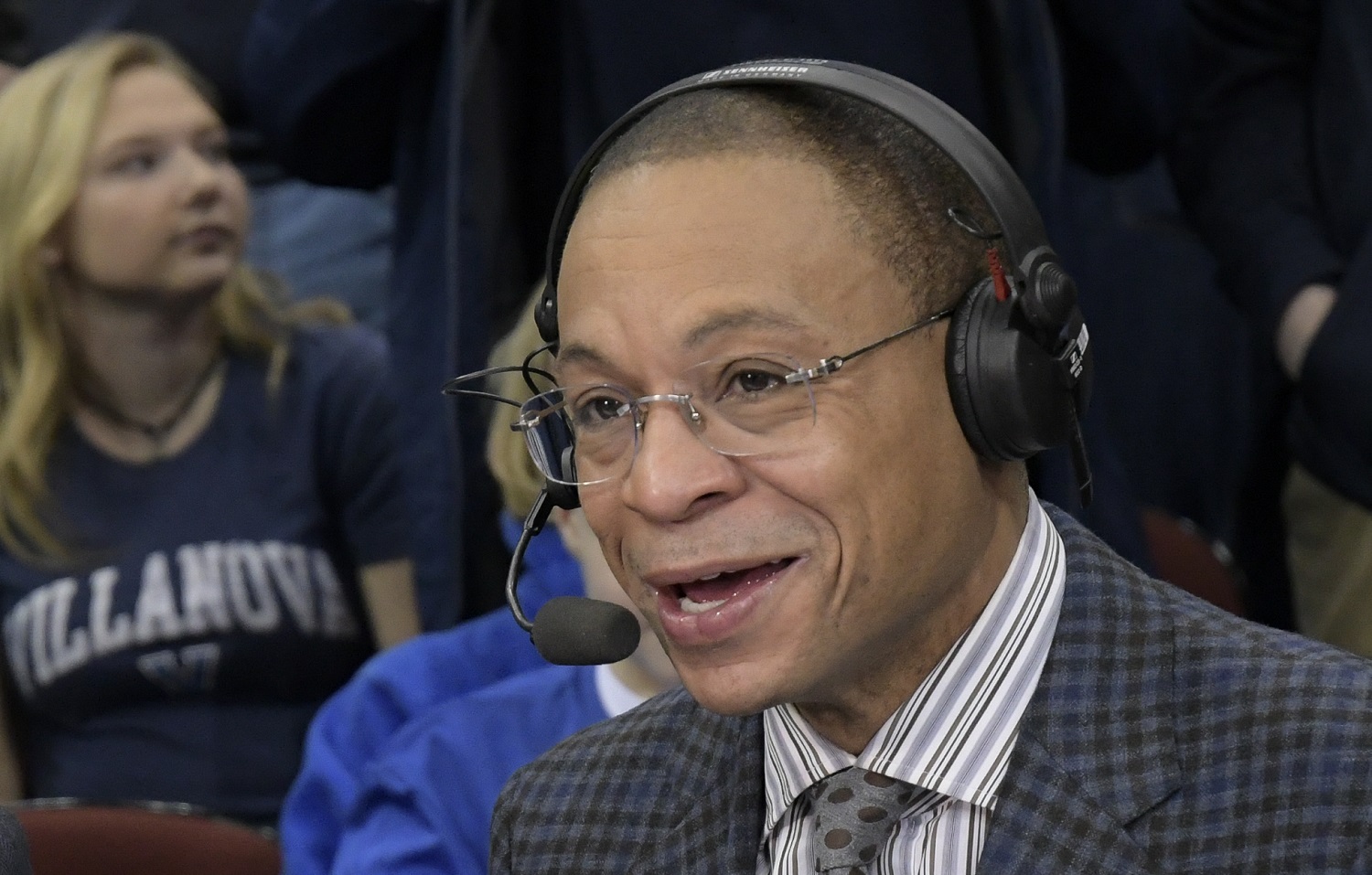 Fox Sports announcer Gus Johnson before the NCAA basketball game between Seton Hall and Villanova on March 9, 2019.