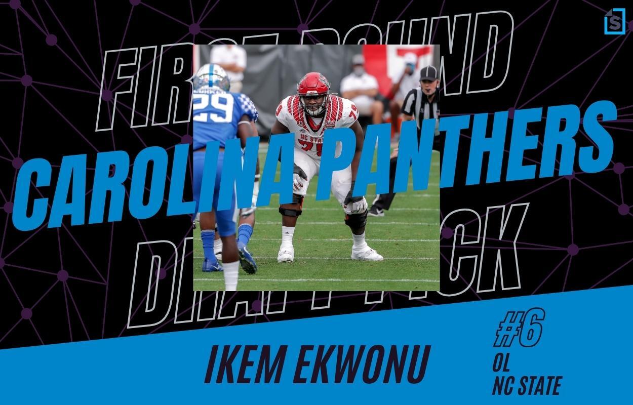 The Carolina Panther draft pick at No. 6 is NC State offensive tackle Ikem Ekwonu