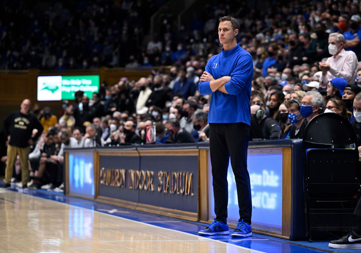 Jon Scheyer coaching the Duke Blue Devils