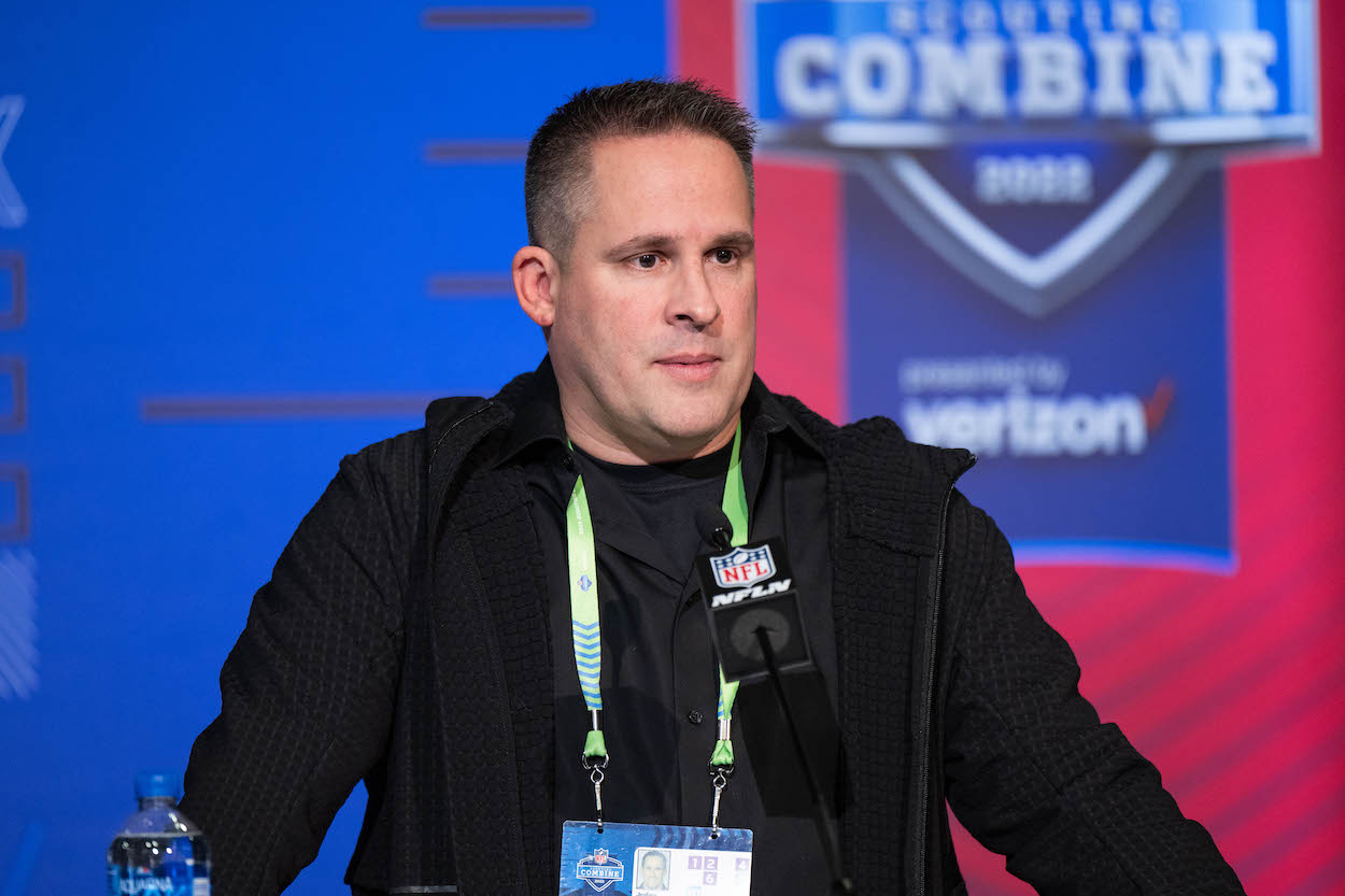 Las Vegas Raiders head coach Josh McDaniels answers questions from the media.