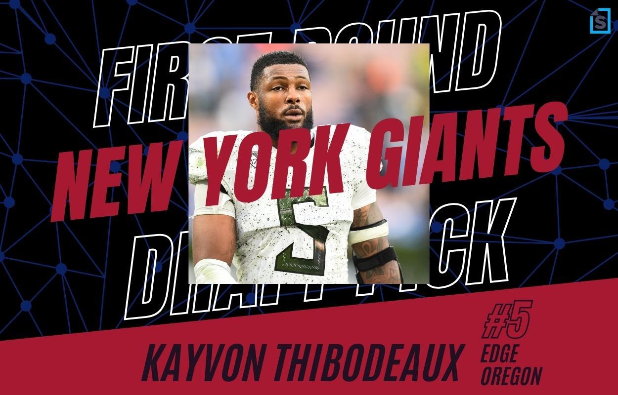 New York Giants first 2022 NFL draft pick is edge-rusher Kayvon Thibodeaux