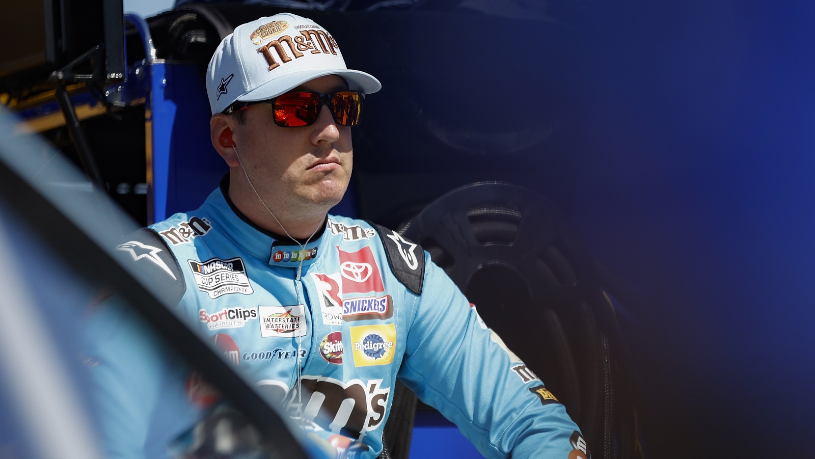 Kyle Busch waits on the grid during qualifying for the NASCAR Cup Series Toyota Owners 400 at Richmond Raceway on April 2, 2022.