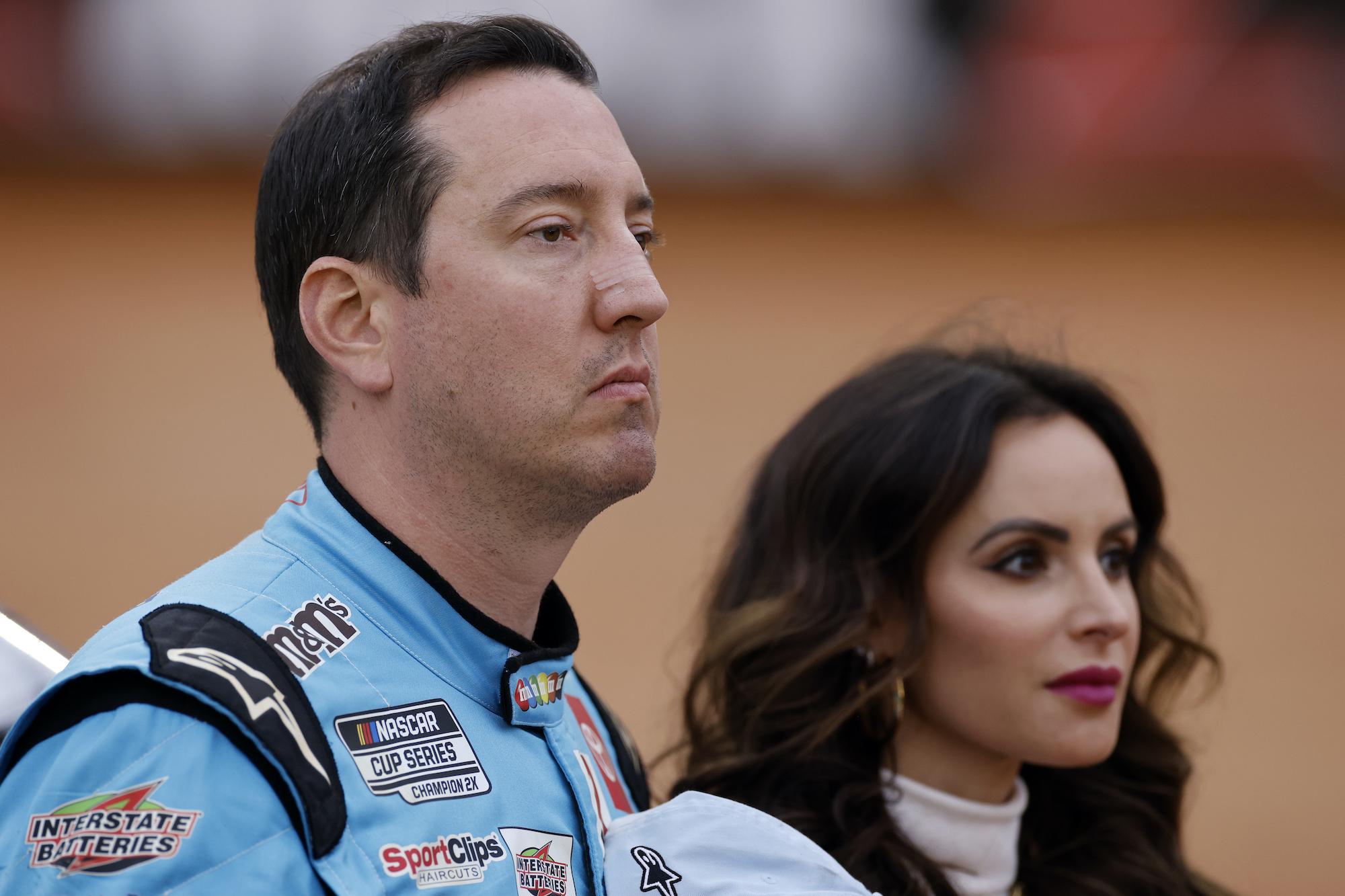 Kyle Busch and wife Samantha stand together