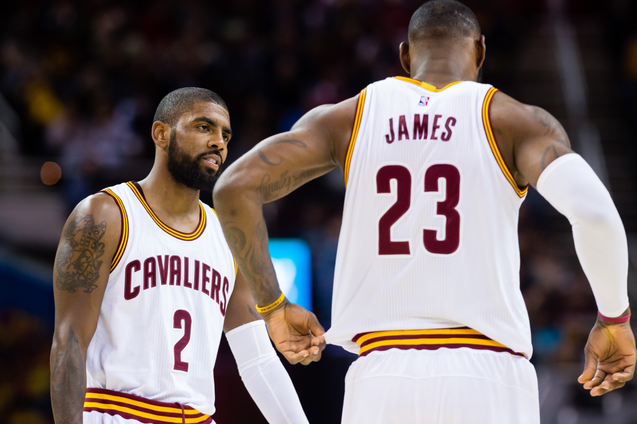 Former Cleveland Cavaliers stars Kyrie Irving and LeBron James in 2016.
