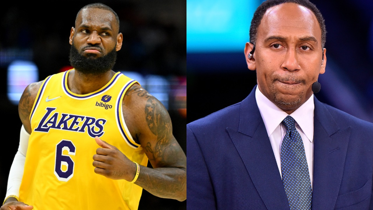 Los Angeles Lakers superstar LeBron James and ESPN commentator Stephen A. Smith.