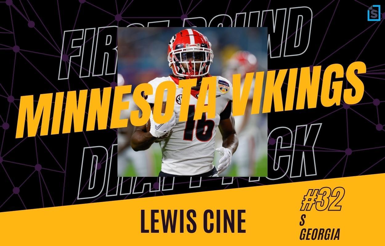 Minnesota Vikings draft pick, S Lewis Cine, is the team's top pick in the 2021 NFL Draft.